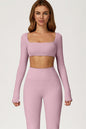 The Lily Belle Crop Top Flared Leggings 2-Piece Set Fitglutes Activewear Gymwear Sportswear & Workout Clothes