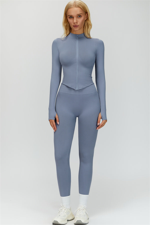 The Delight Jacket Sports Bra Leggings 3-Piece Set Fitglutes Activewear Gymwear Sportswear & Workout Clothes