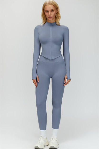 The Delight Jacket Sports Bra Leggings 3-Piece Set Fitglutes Activewear Gymwear Sportswear & Workout Clothes