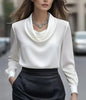 Women’s Elegant Boat Neck Long Sleeve Minimalist Top FitiqueFit