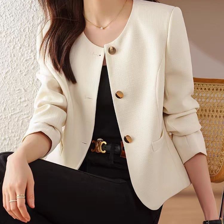 Women’s Cropped Crew Neck Jacket – Casual Lightweight Outerwear FitiqueFit