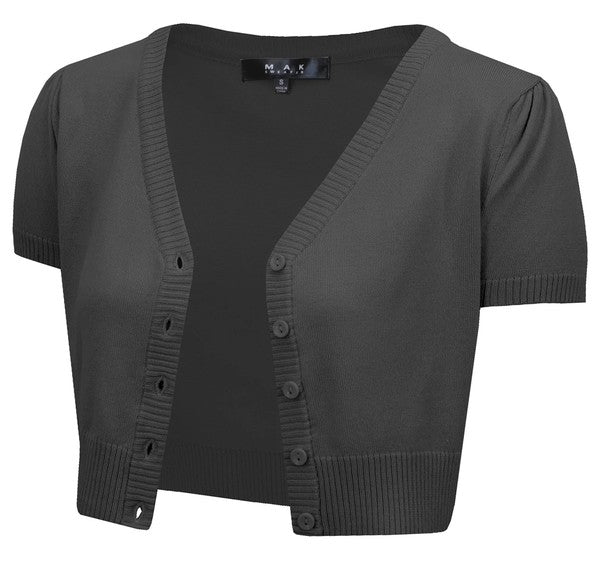 Cropped Bolero Knit Sweater Cardigan Short Sleeve Shop Style & More | Fresh Looks, Everyday Deals & Free Shipping
