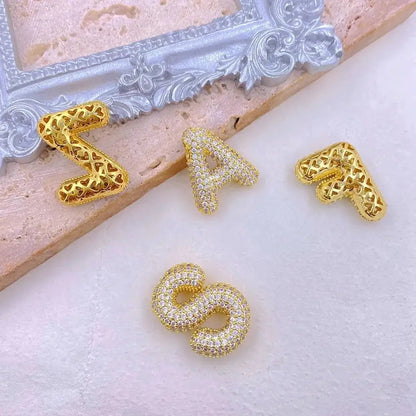 EmberLuxe "Glimmer" Bubble Letter Pendant (A-K) Ivory Embers
