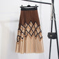 Women's Graceful Geometric Striped Pleated Skirt Grayceful LLC