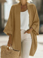Women's Japanese Linen-Blend Kimono Cardigan – Open Front 3/4 Sleeve FitiqueFit