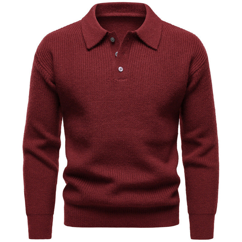 Men's British Fashion Polo Collar Sweater Grayceful LLC