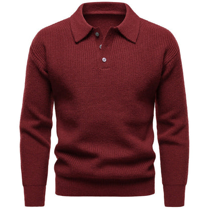 Men's British Fashion Polo Collar Sweater Grayceful LLC