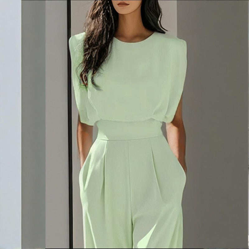 Women’s wide-leg short sleeve jumpsuit FitiqueFit