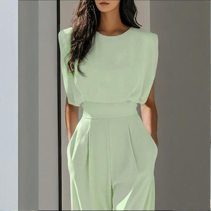 Women’s wide-leg short sleeve jumpsuit FitiqueFit