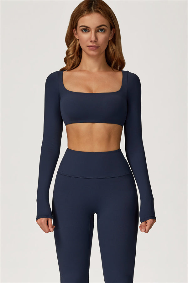 The Lily Belle Crop Top Flared Leggings 2-Piece Set Fitglutes Activewear Gymwear Sportswear & Workout Clothes