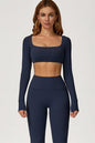 The Lily Belle Crop Top Flared Leggings 2-Piece Set Fitglutes Activewear Gymwear Sportswear & Workout Clothes