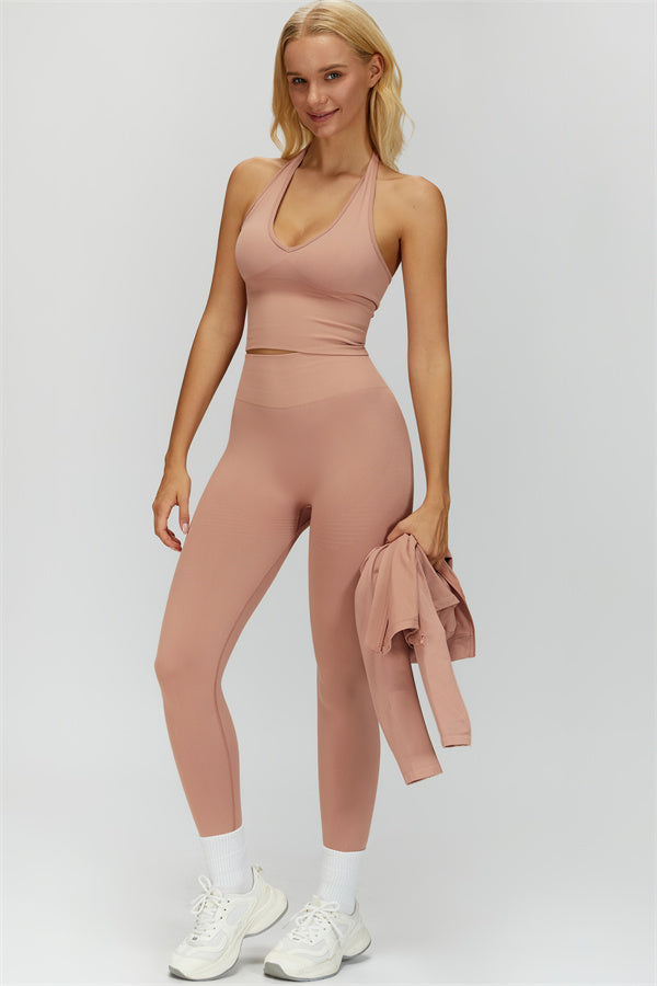 The Delight Jacket Sports Bra Leggings 3-Piece Set Fitglutes Activewear Gymwear Sportswear & Workout Clothes