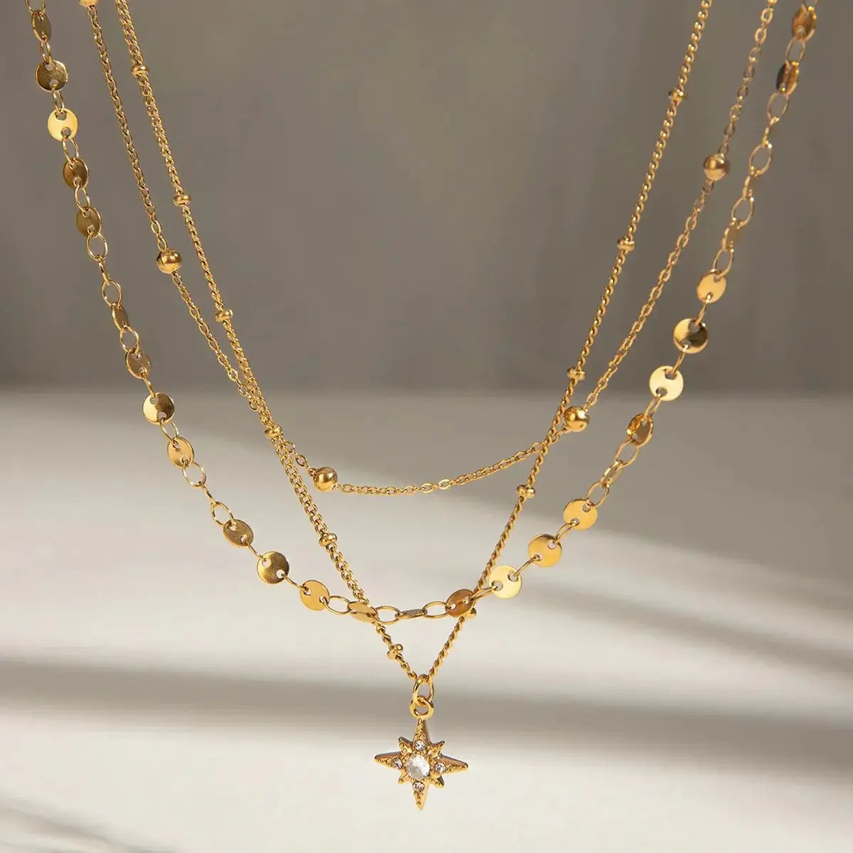 Stellar Drift Layered Necklace Ivory Embers