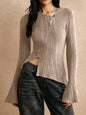 Casual Stitching Long Sleeve Button T-shirt See size chart under “more details” The Fashion Celestial