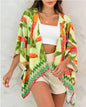 Women’s Printed Cardigan Top with Drop Shoulder Sleeves FitiqueFit