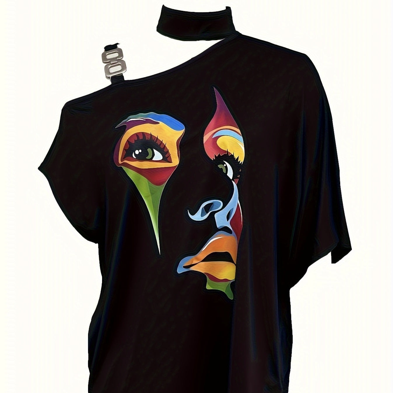Women’s One-Shoulder Printed T-Shirt FitiqueFit