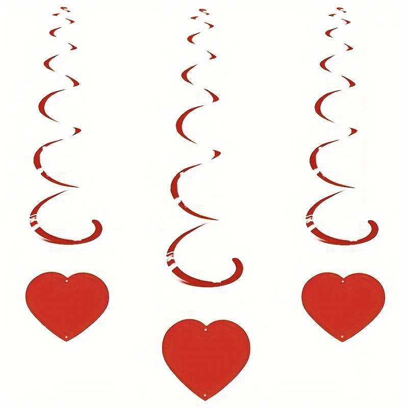 6pcs Heart Spiral Hanging Decorations - Perfect for Holiday Parties & Celebrations, Perfect for Winter, New Year NovaCart