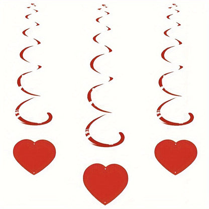 6pcs Heart Spiral Hanging Decorations - Perfect for Holiday Parties & Celebrations, Perfect for Winter, New Year NovaCart