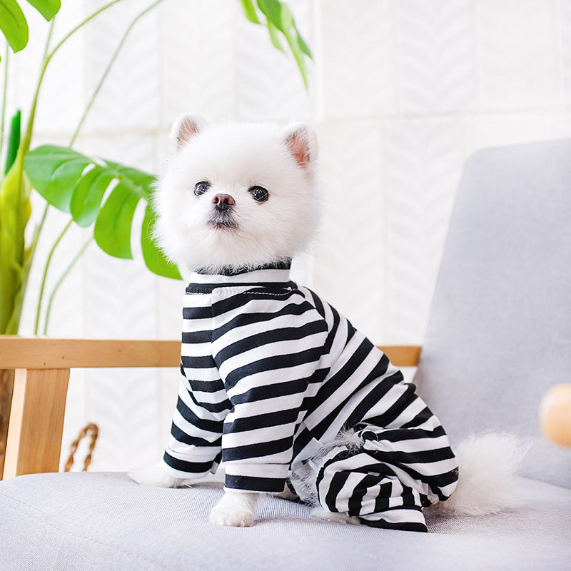 Striped Onesie Pajamas for Pet Dogs NovaCart