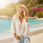 Boho Lace V-Neck Cardigan FitiqueFit