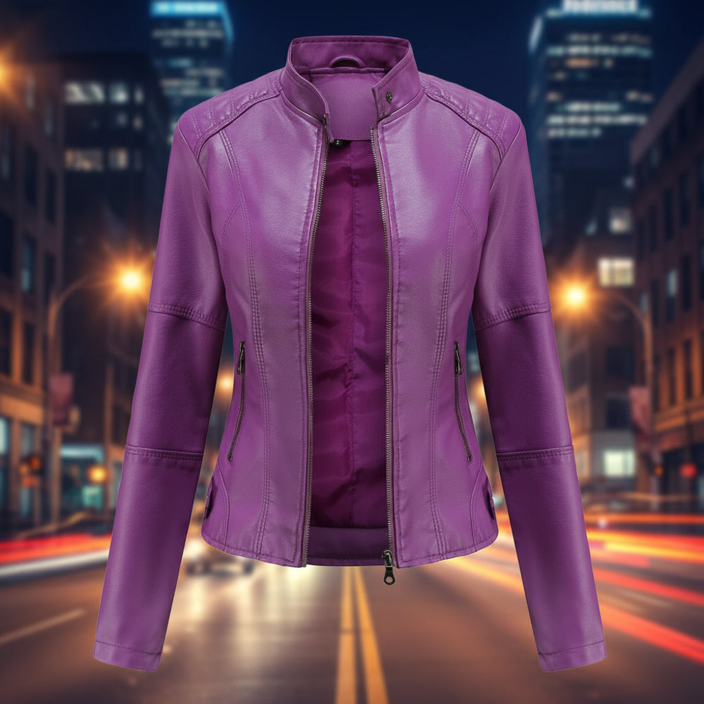 Women’s Classic Leather Jacket – Chic Streetwear Outerwear FitiqueFit