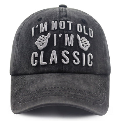 "I'm Not Old, I'm Classic" Embroidered Vintage Washed Baseball Cap – Funny Adjustable Hat FitiqueFit