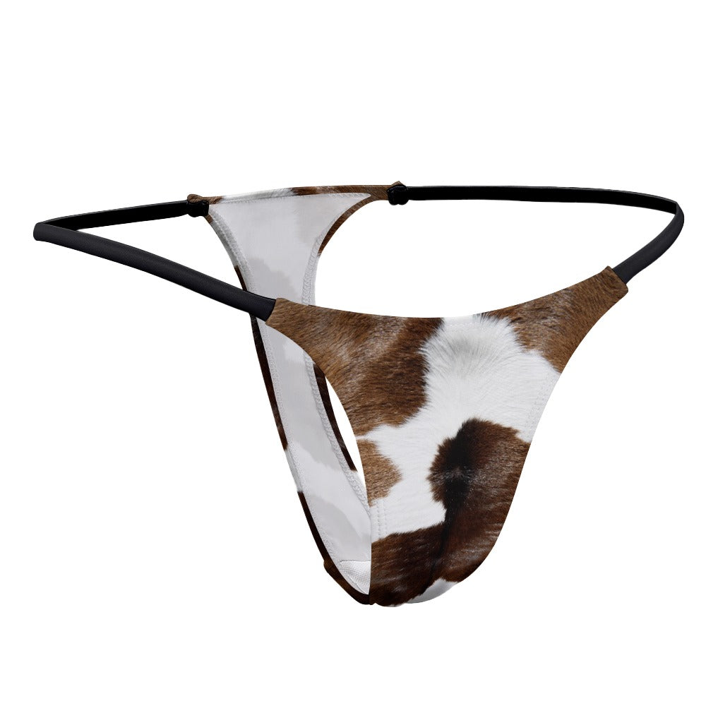 Cow Print Yoga Thong Luckless Outfitters