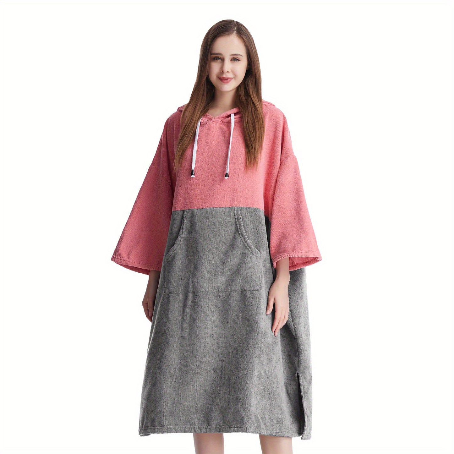 Mutao Quick-Dry Hooded Changing Robe - Cozy Terry Towel Poncho with Front Pocket, Windproof & Perfect for Beach, Surfing, Diving, Swimming - One Size Fits All, Machine Washable - For Men & Women - Suitable for Water Sports & NovaCart
