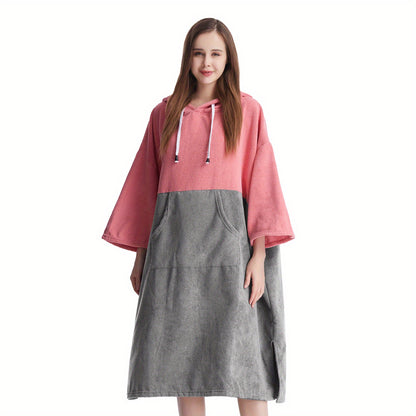Mutao Quick-Dry Hooded Changing Robe - Cozy Terry Towel Poncho with Front Pocket, Windproof & Perfect for Beach, Surfing, Diving, Swimming - One Size Fits All, Machine Washable - For Men & Women - Suitable for Water Sports & NovaCart