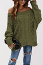 Strapless Loose Off Shoulder Solid Color Pullover Sweater Grayceful LLC