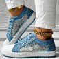 Floral Embroidered Polka Dot Print Sneakers — Women’s Casual Canvas Shoes FitiqueFit