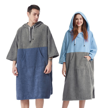Mutao Quick-Dry Hooded Changing Robe - Cozy Terry Towel Poncho with Front Pocket, Windproof & Perfect for Beach, Surfing, Diving, Swimming - One Size Fits All, Machine Washable - For Men & Women - Suitable for Water Sports & NovaCart