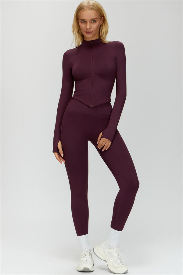 The Delight Jacket Sports Bra Leggings 3-Piece Set Fitglutes Activewear Gymwear Sportswear & Workout Clothes