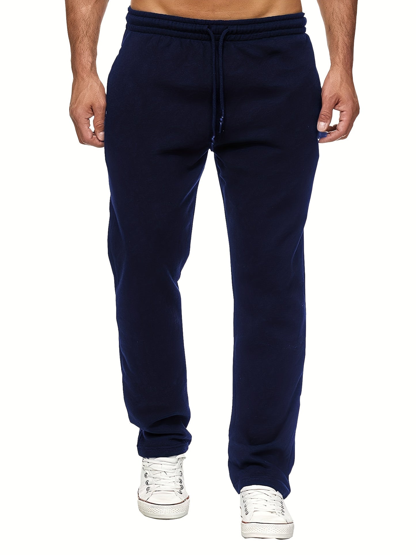 Men'S Fashion Casual Solid Color Fleece-Lined Joggers NovaCart