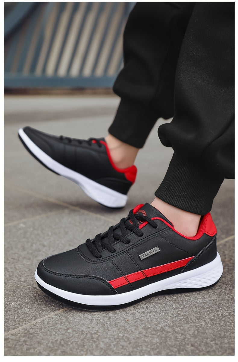 VanWeir Lightweight Men'S Shoes | Navy Blue/White, Lace-up sneakers with MD/TPR Sole, Breathable Fabric Lining for Outdoor, Hiking & Casual Wear NovaCart