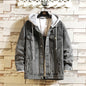 Women's Oversized Washed Denim Jacket – Hooded Loose Korean Style FitiqueFit