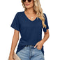 🌼 Women's V-Neck Pleated Loose-Fit T-Shirt – Effortless Summer Elegance FitiqueFit