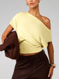 One Shoulder Crop T-Shirt New Era Fashion LLc