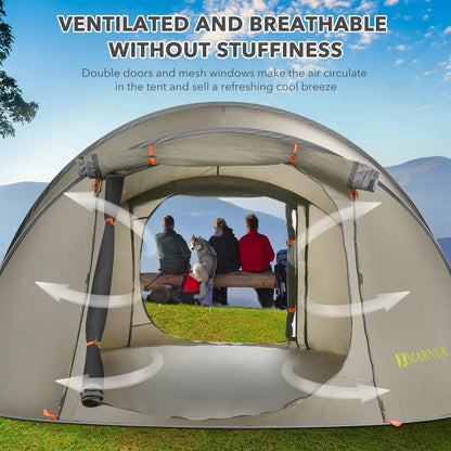 Effortless Camping with the MARNUR Instant 4-Person Pop-Up Tent - Spacious, Lightweight, and Ready in Seconds!
