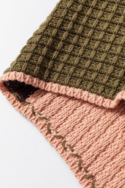 Colorblock Waffle Knit Drawstring Mock Neck Sweate Shop Style & More | Fresh Looks, Everyday Deals & Free Shipping