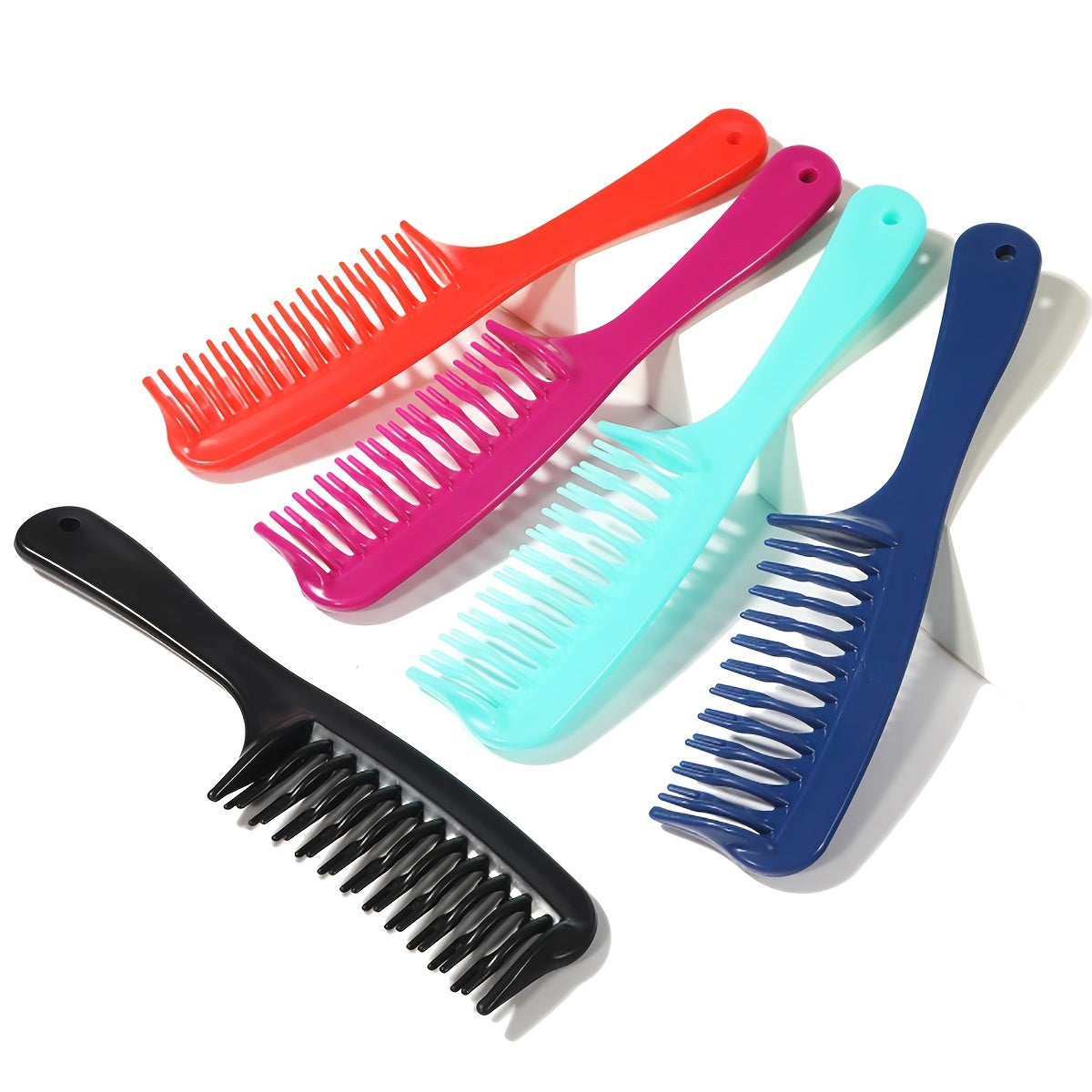 1pc Double Row Wide Tooth Detangler Hair Comb Shampoo Comb With Handle For Long Curly Wet Or Dry Hair NovaCart