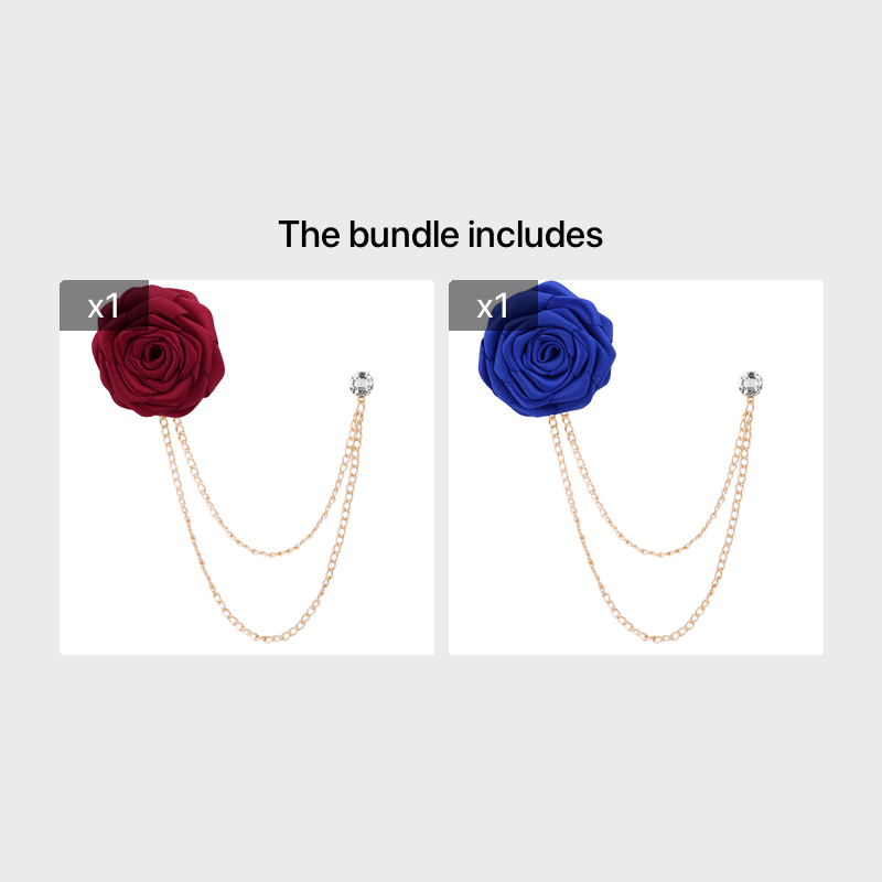 Men's Wedding Ceremony Groom Handmade Rose Chain Brooch NovaCart