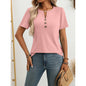 Women’s Notch V‑Neck Short‑Sleeve Tunic Top FitiqueFit