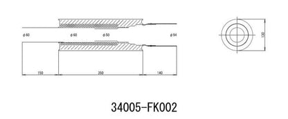 HKS Universal Stainless Hi Power 130mm Titanium Muffler FR SPORT
