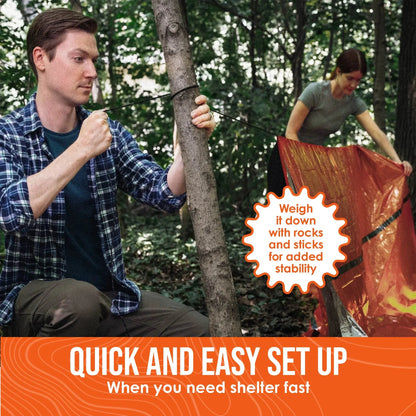 Go Time Gear Life Tent: Ultimate 2-Person Emergency Survival Shelter - Waterproof Thermal Tube Tent in Vibrant Orange