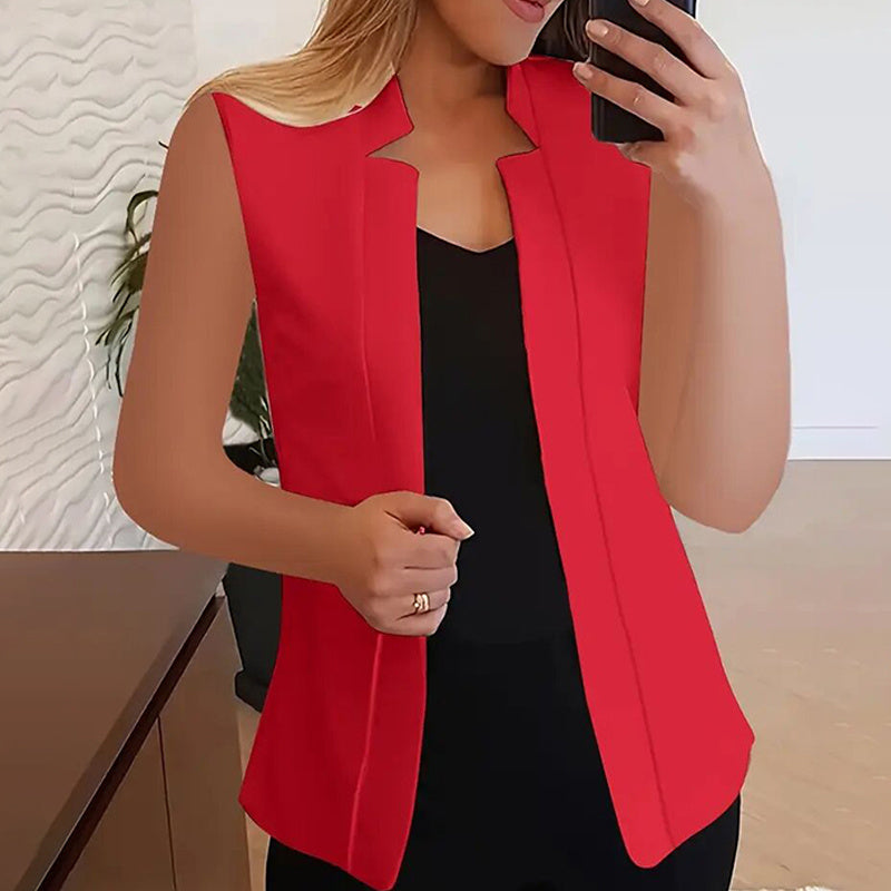 Women’s Sleeveless Stand-Collar Vest Cardigan FitiqueFit
