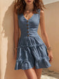 Women's Sleeveless Linen Button-Up Midi Dress FitiqueFit