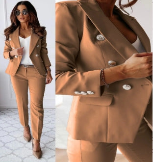 Lapel Button-Down Jacket & Slim-Fit Trousers Suit – 15 Colors XS–XXL FitiqueFit