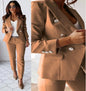 Lapel Button-Down Jacket & Slim-Fit Trousers Suit – 15 Colors XS–XXL FitiqueFit