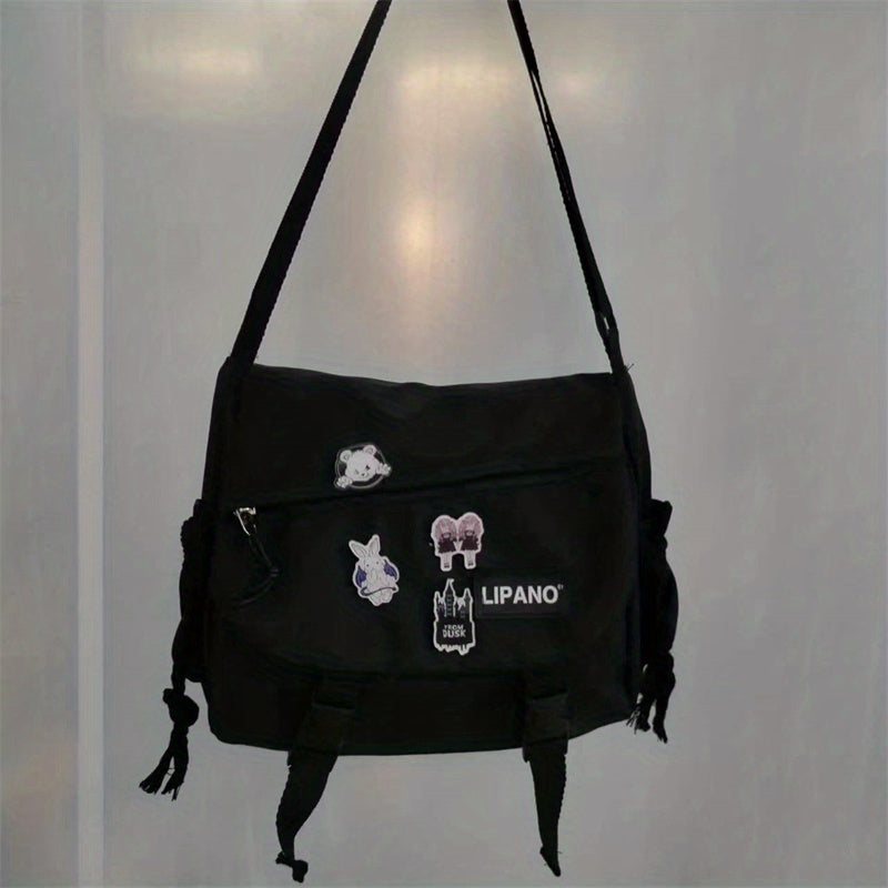 1pc Nylon Handbag Shoulder Bag Large Capacity Messenger Bag, Men's Messenger Bag Student School Bag NovaCart